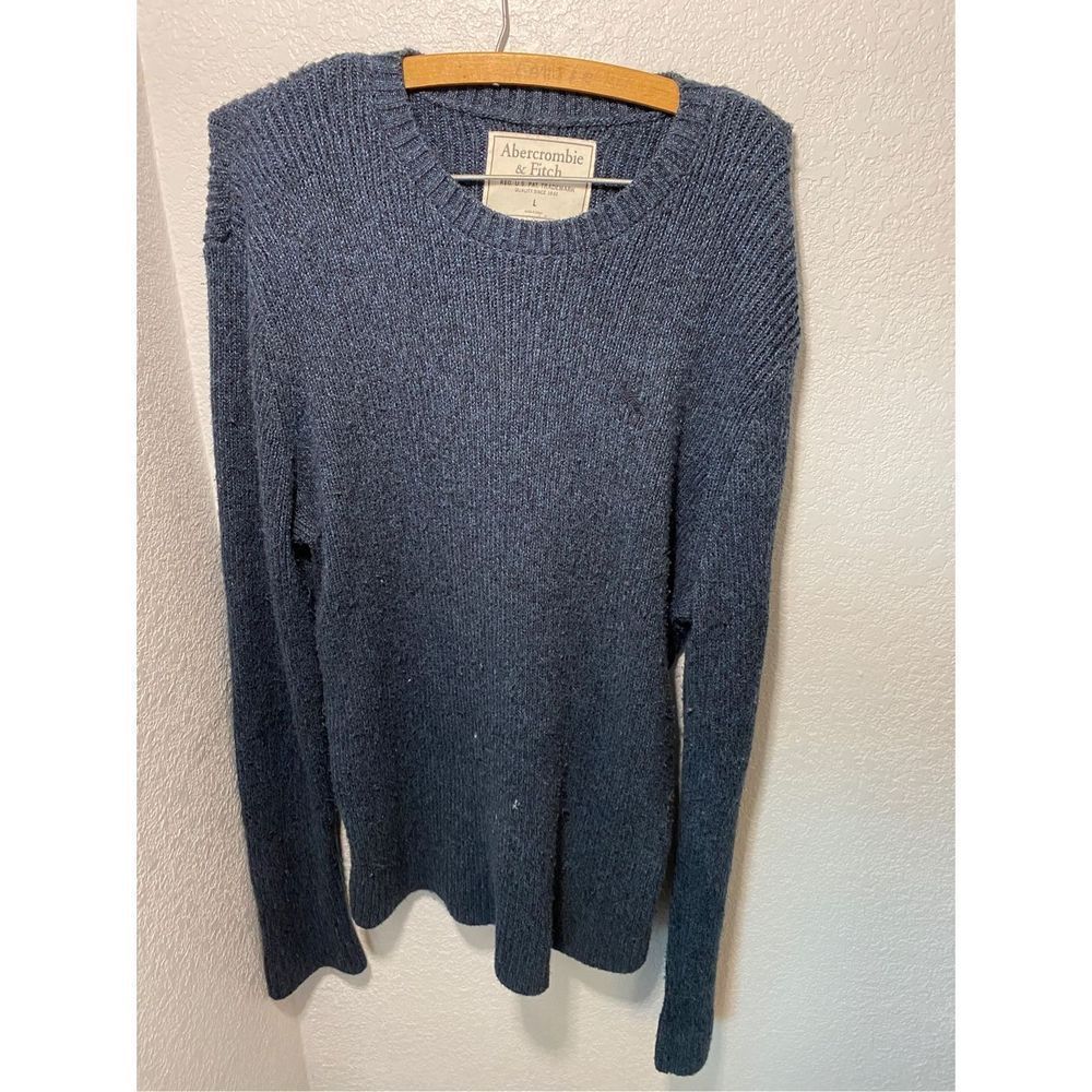 Abercrombie and fitch womens large sweater blue long‎ sleeve knit sweater